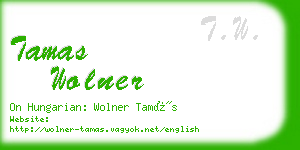 tamas wolner business card